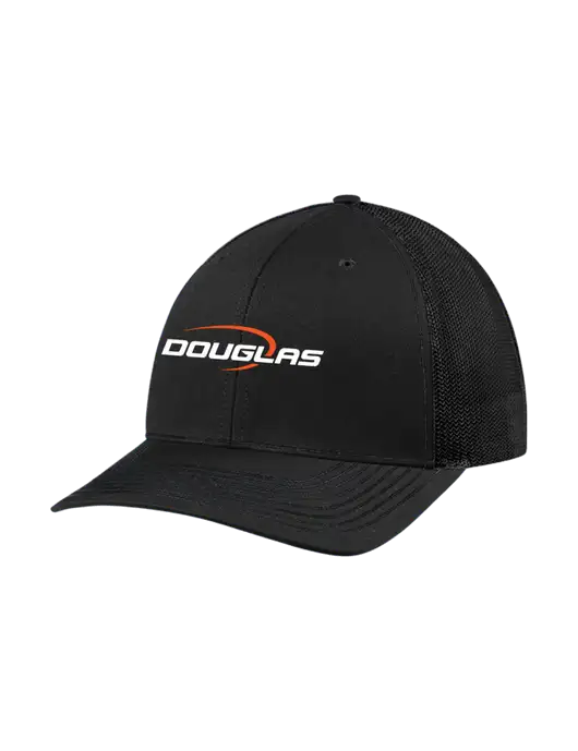 Richardson Adjustable Snapback Original 112 Trucker Cap Black w/Black Mesh w/Douglas Machine Logo