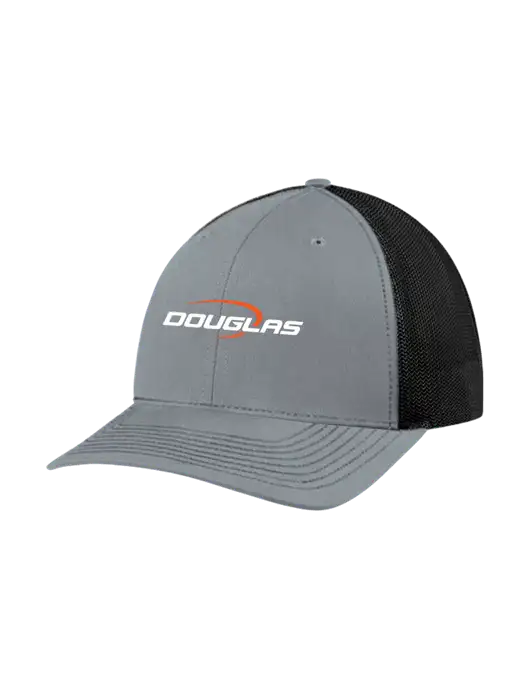 Richardson Adjustable Snapback Original 112 Trucker Cap Heather Grey w/Black Mesh w/Douglas Machine Logo