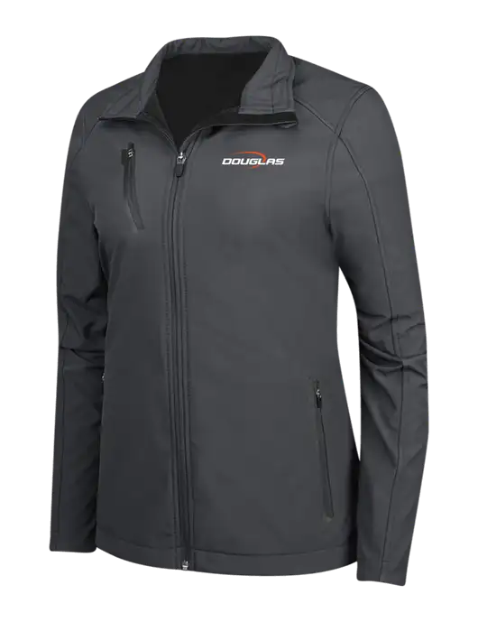 Dark Grey Womens Welded Softshell Jacket w/Douglas Machine Logo