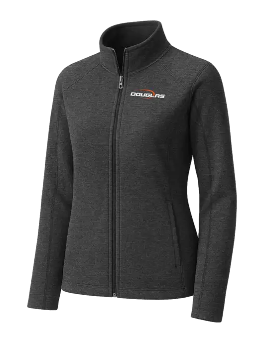 Charcoal Womens Heather Microfleece Full-Zip Jacket w/Douglas Machine Logo