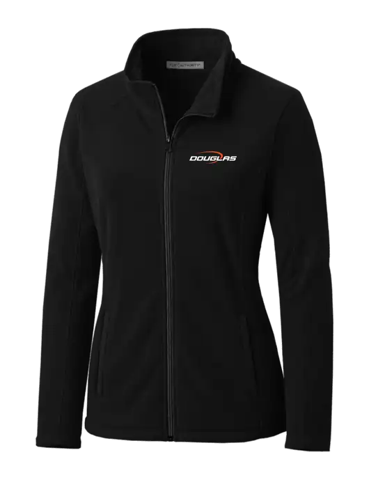 Black Womens Microfleece Jacket w/Douglas Machine Logo