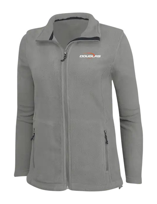 Womens Medium Grey Fleece Jacket w/Douglas Machine Logo