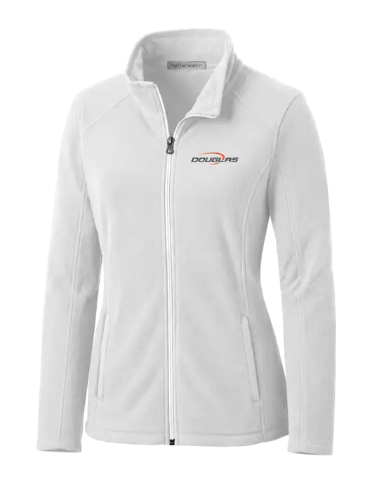 White Womens Microfleece Jacket w/Douglas Machine Logo