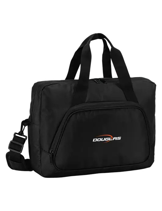 City Black Laptop Briefcase w/Douglas Machine Logo