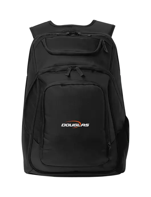 Executive Black Laptop Backpack w/Douglas Machine Logo