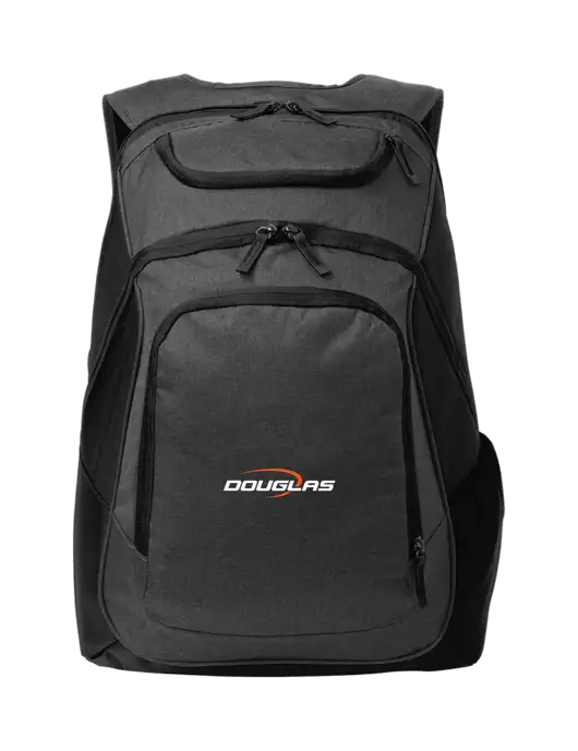 Executive Graphite Heather/Black Laptop Backpack w/Douglas Machine Logo