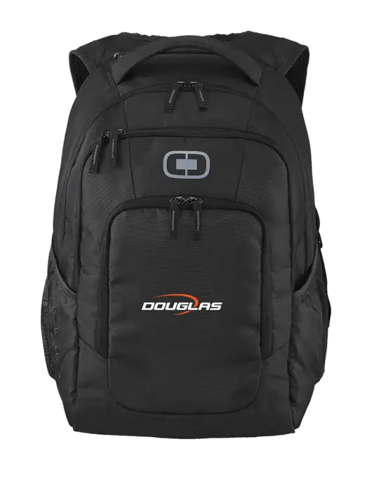 OGIO Black Logan Laptop Backpack
 w/Douglas Machine Logo