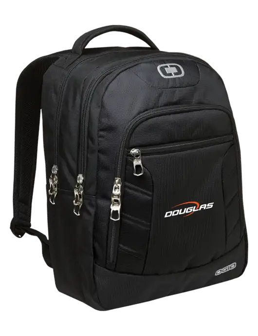 OGIO Black/Silver Colton Laptop Backpack
 w/Douglas Machine Logo