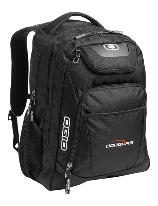 OGIO Black/Silver Excelsior Laptop Backpack w/Douglas Machine Logo