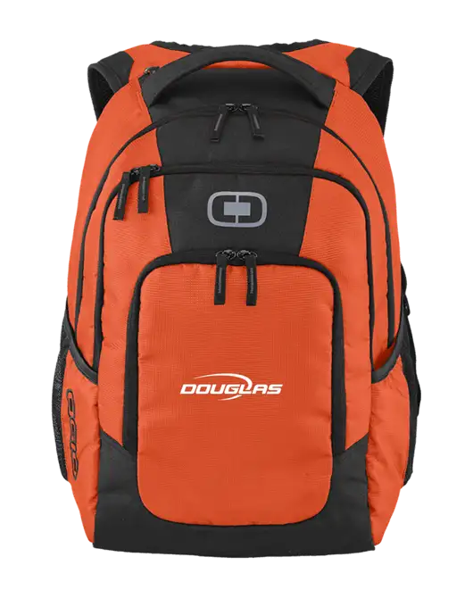 OGIO Orange Logan Laptop Backpack
 w/Douglas Machine Logo