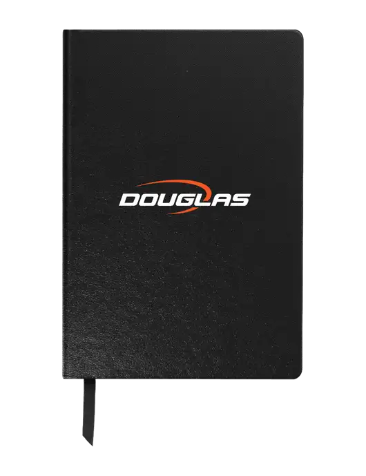 Achieve Black Hardcover Journal, 5.5 x 8.37 w/Douglas Machine Logo