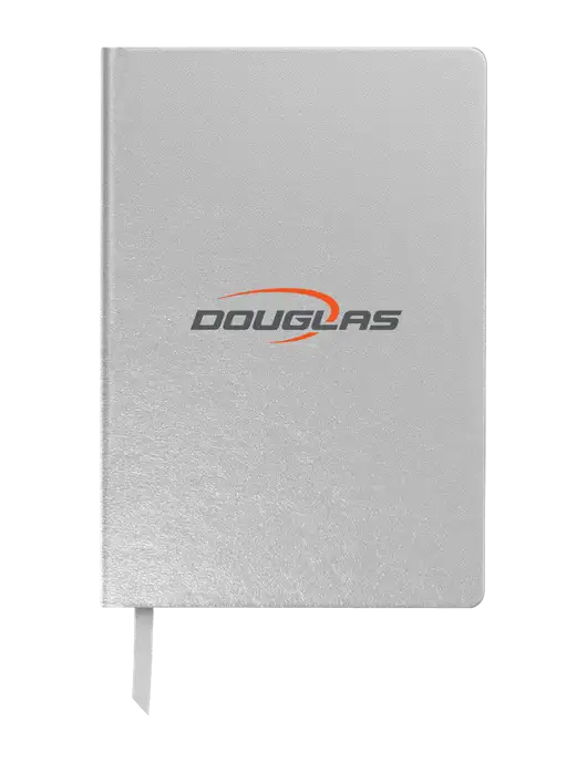 Achieve Silver Hardcover Journal, 5.5 x 8.37 w/Douglas Machine Logo