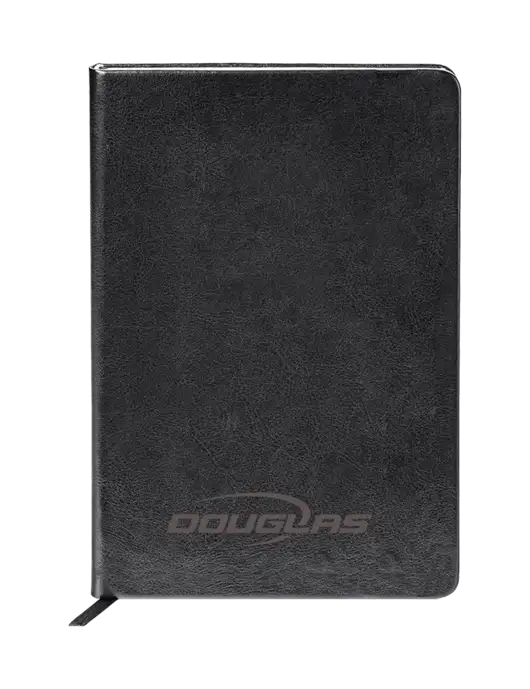 Fabrizio Black Hard Cover 5.75 x 8.3 Journal w/Douglas Machine Logo