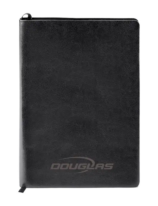 Fabrizio Black Soft Cover 5.75 x 8.125 Journal w/Douglas Machine Logo