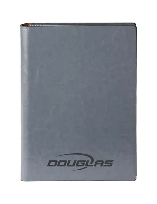 Fabrizio Grey 7 x 9.625 Padfolio & Notepad w/Douglas Machine Logo