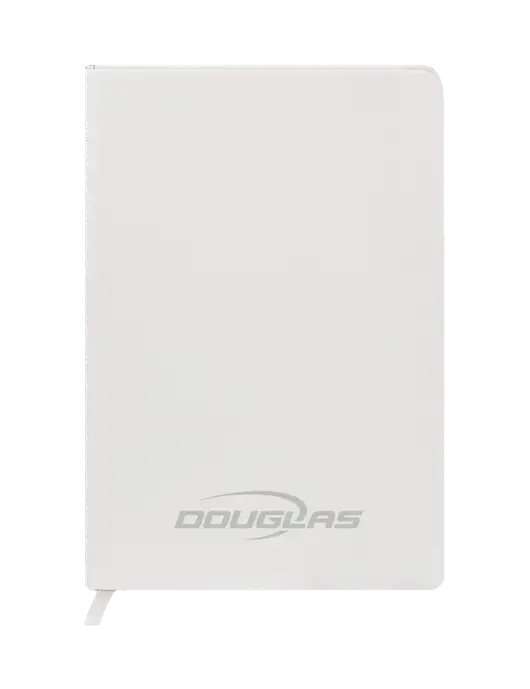 Fabrizio White Hard Cover 5.75 x 8.3  Journal w/Douglas Machine Logo