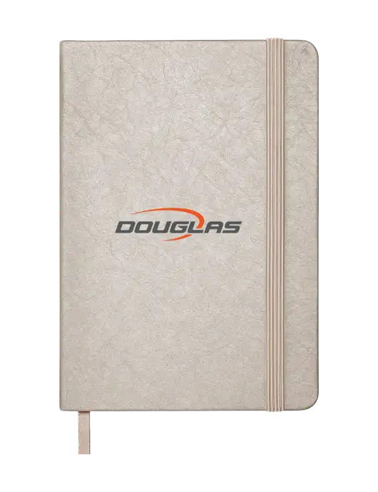 Granite Light Grey Hardcover Journal, 5.62 X  8.37 w/Douglas Machine Logo