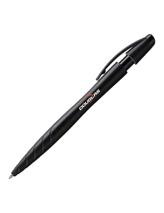Awali Black Metallic Pen - Black Ink w/Douglas Machine Logo