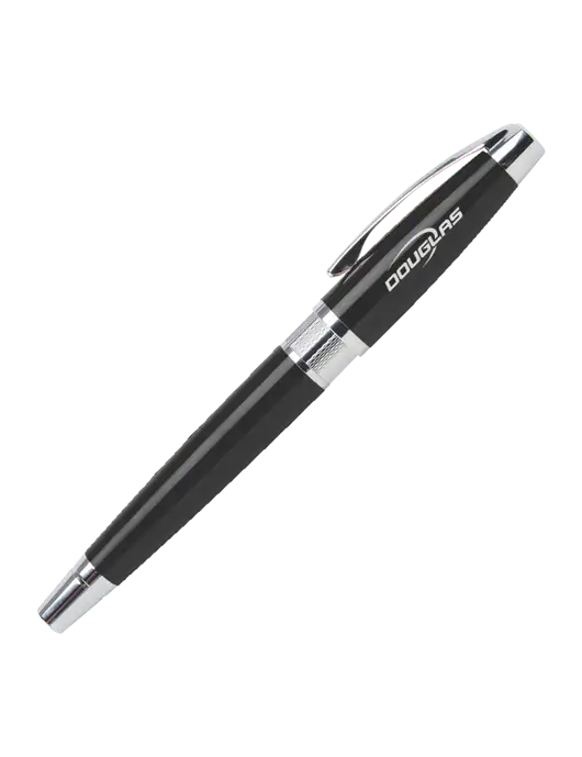 Masscotti Black Rollerball Pen - Black Ink w/Douglas Machine Logo
