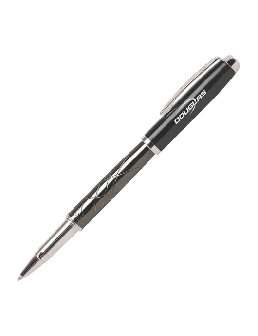 Modernist Black Rollerball Pen - Black Ink w/Douglas Machine Logo