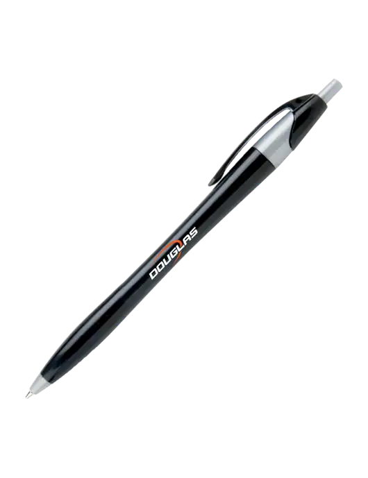 Novella Black/Silver Corporate Pen - Blue Ink w/Douglas Machine Logo