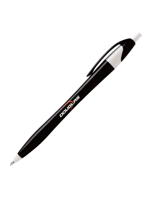Novella Black/White Executive Pen - Blue Ink w/Douglas Machine Logo
