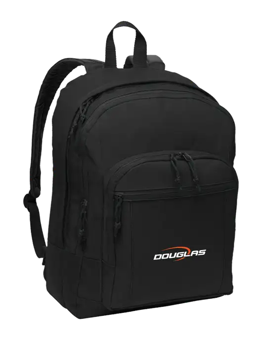 Black Essential Backpack w/Douglas Machine Logo