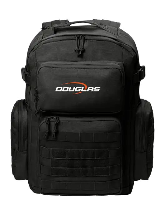 CornerStone Black Tactical Backpack w/Douglas Machine Logo