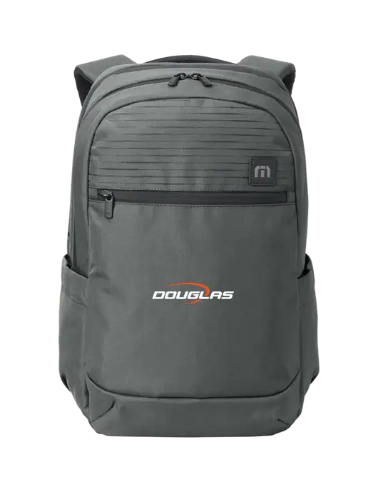 TravisMathew Dark Medium Grey Approach Backpack w/Douglas Machine Logo