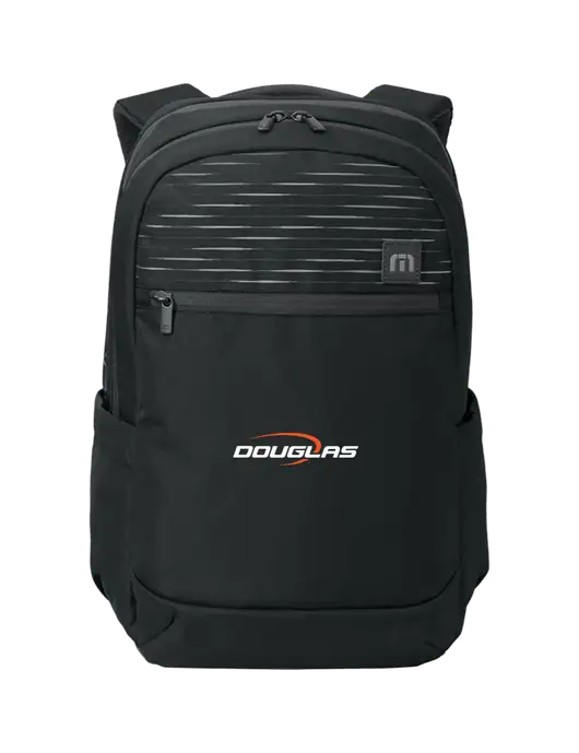 TravisMathew Black Approach Backpack w/Douglas Machine Logo