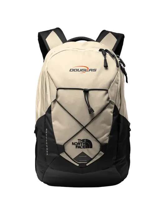 The North Face Ivory/Black Groundwork Backpack w/Douglas Machine Logo