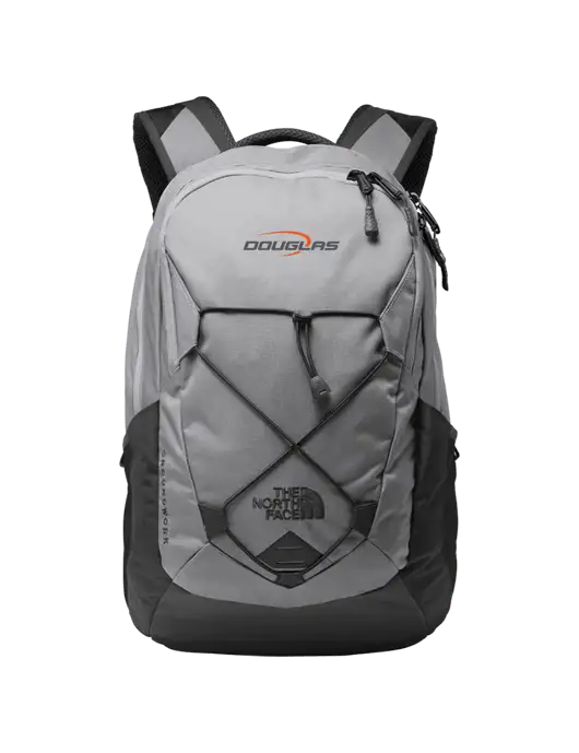 The North Face Light Grey/ Dark Grey Groundwork Backpack w/Douglas Machine Logo
