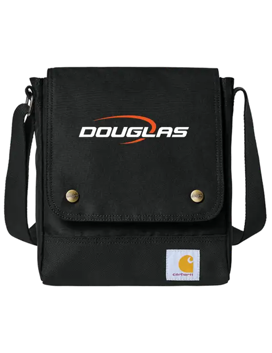 Carhartt Black Crossbody Snap Bag w/Douglas Machine Logo