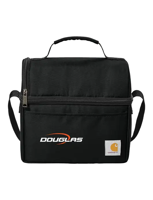 Carhartt Black Lunch 6-Can Cooler w/Douglas Machine Logo