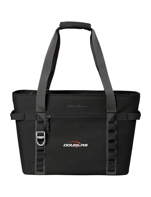 Eddie Bauer Black/Medium Grey Max Cool Tote Cooler  w/Douglas Machine Logo