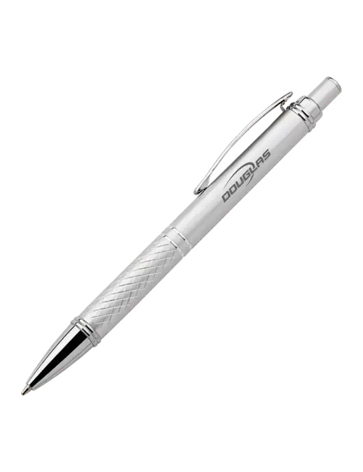 Silver Stellar Scribe Pen - Black Ink w/Douglas Machine Logo