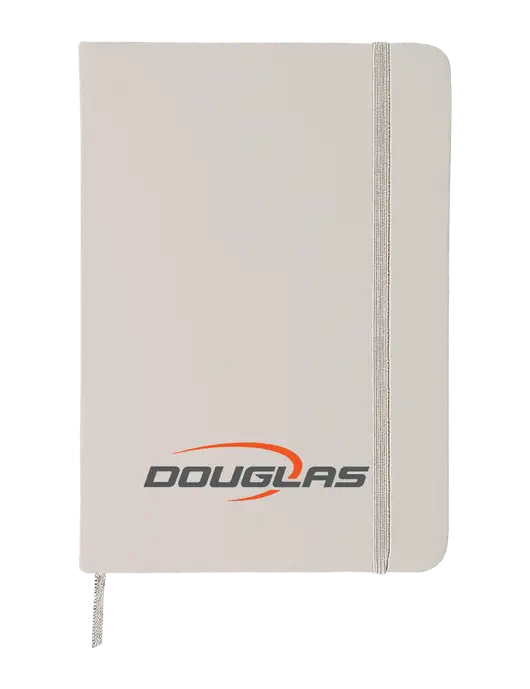White Comfort Touch Bound Journal 5" X 7" w/Douglas Machine Logo