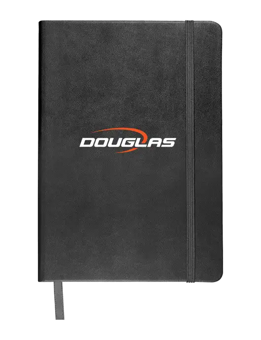 Leeman Black Tuscany Journal 5.75 x 8.25  w/Douglas Machine Logo
