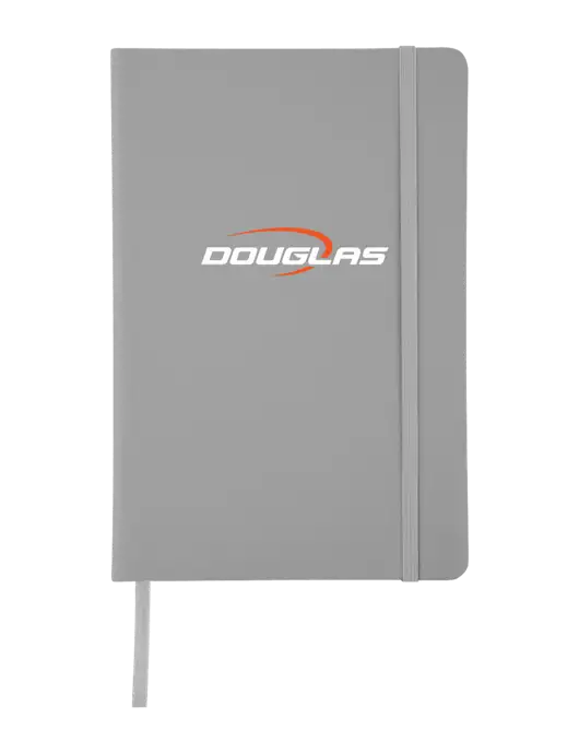 Light Medium Grey Comfort Touch Bound Journal 5 ¾" W x 8 ½” H w/Douglas Machine Logo
