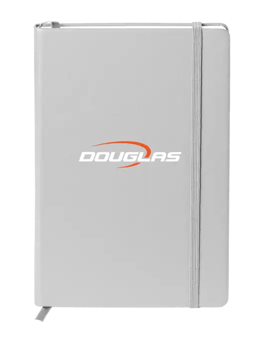 Neoskin Silver Hard Cover Journal 5.75 x 8.375
 w/Douglas Machine Logo