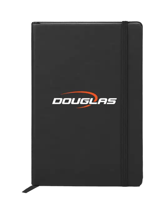 Neoskin Black Hard Cover Junior Journal, 3.75 x 5.625 w/Douglas Machine Logo