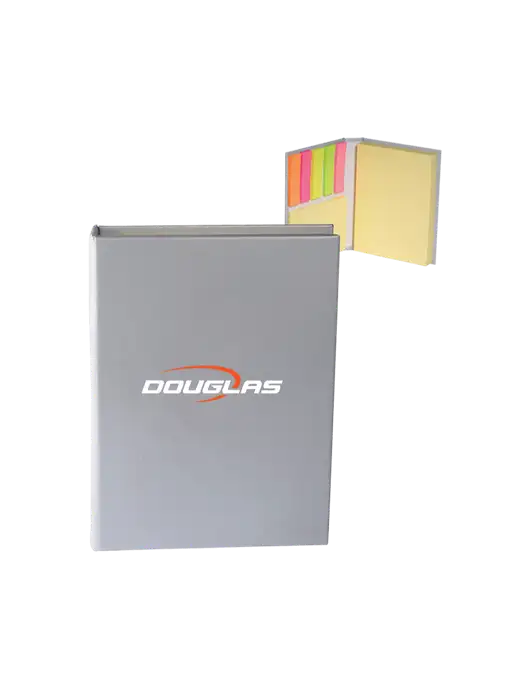 Light Medium Grey Sticky Book Folio, 3.125 x 4.125 w/Douglas Machine Logo
