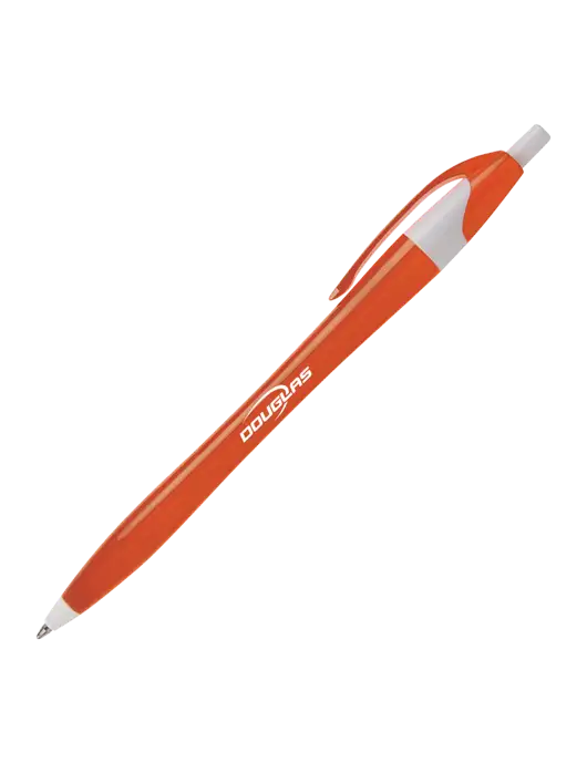 Novella Orange/White Breeze Pen - Blue Ink w/Douglas Machine Logo