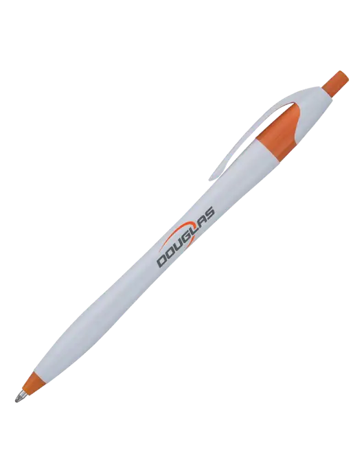 Novella Orange/White Splash Pen - Blue Ink w/Douglas Machine Logo