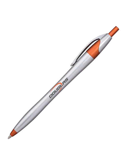 Novella Orange/Chrome Bright Pen - Blue Ink w/Douglas Machine Logo