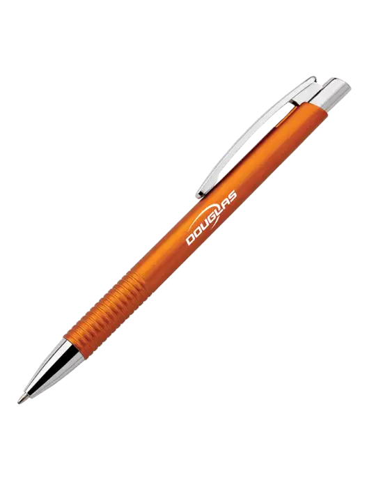 Malay Orange Ballpoint Pen - Blue Ink w/Douglas Machine Logo