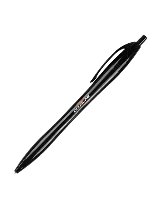 Novella Black Solid Pen - Black Ink w/Douglas Machine Logo