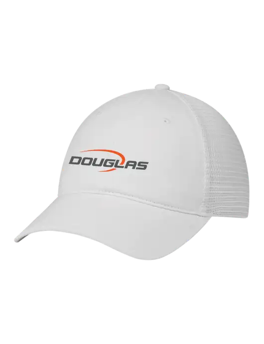 Richardson 111 Garment Washed Trucker Cap White w/White Mesh w/Douglas Machine Logo