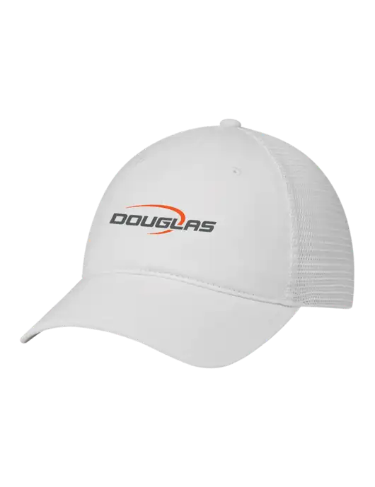Richardson 111 Garment Washed Trucker Cap White w/White Mesh w/Douglas Machine Logo