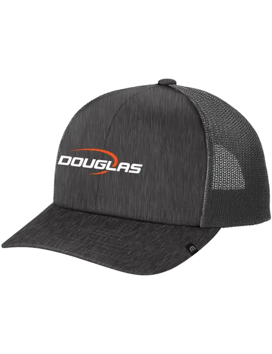 TravisMathew Very Dark Grey Heather Cruz Trucker Cap w/Douglas Machine Logo